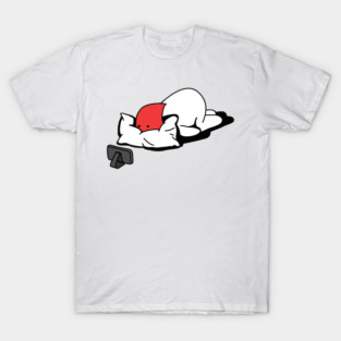 Red Plastic Bag Watching Movies on Pillow T-Shirt