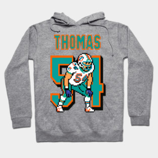 Zach Thomas Miami Gridiron Legend in Pixel Form Hoodie