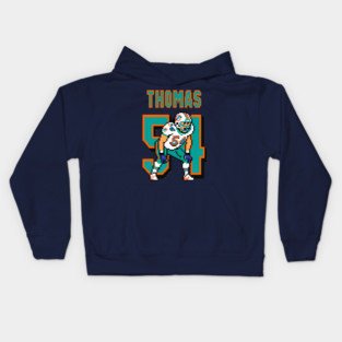 Zach Thomas Miami Gridiron Legend in Pixel Form Kids Hoodie