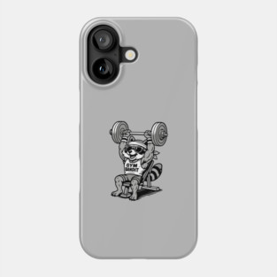 Gym Bandit Raccoon Lifting Weights – Funny Fitness Animal Workout Phone Case