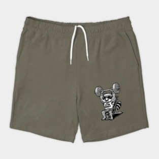 Gym Bandit Raccoon Lifting Weights – Funny Fitness Animal Workout Shorts