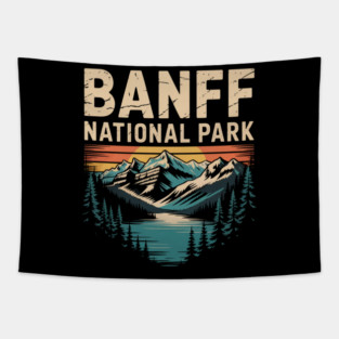 A Vintage Emblem of Banff National Park - Canada Tapestry