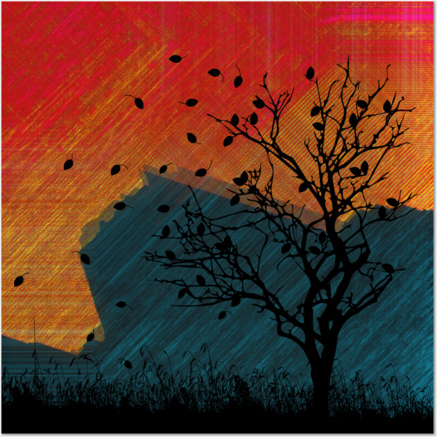 Crimson Dusk Wall Art by casualteesinc