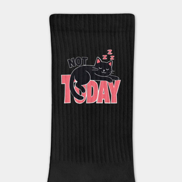 Not Today Cat – Cute Lazy Black Cat Sleeping Graphic by Designed By Marty