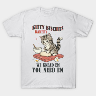 Kitty Biscuits Bakery Cat Kneading Bakery T-Shirt