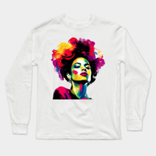 colorful portrait of a woman Long Sleeve T-Shirt