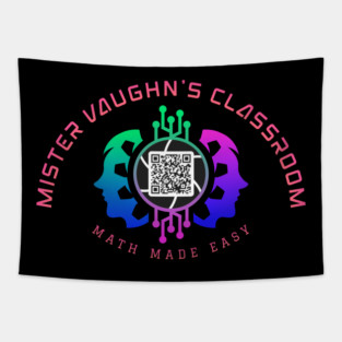 Mister Vaughn's Classroom QR Logo Tapestry