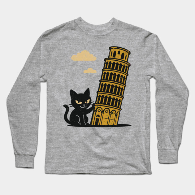 Mischievous Bad Cat Rebellious Attitude Goofy Humor Long Sleeve T-Shirt by Anticorporati