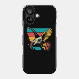 Flying Elephant Bird Hybrid - Retro Cryptid Pop Art Design Phone Case