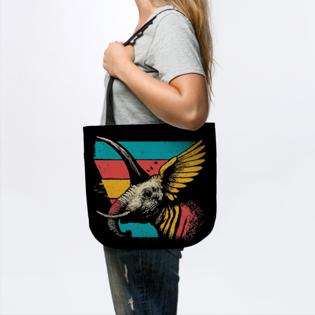 Flying Elephant Bird Hybrid - Retro Cryptid Pop Art Design by TuncGK