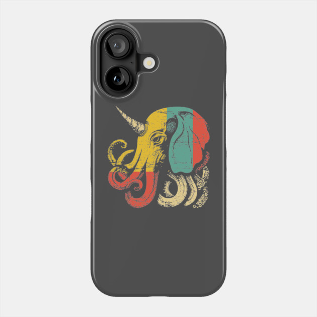 Octopus Elephant Hybrid - Retro Pop Art Cryptid Design Phone Case by TuncGK