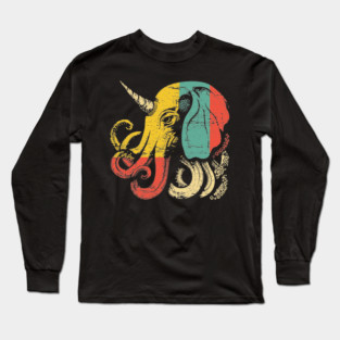 Octopus Elephant Hybrid - Retro Pop Art Cryptid Design Long Sleeve T-Shirt