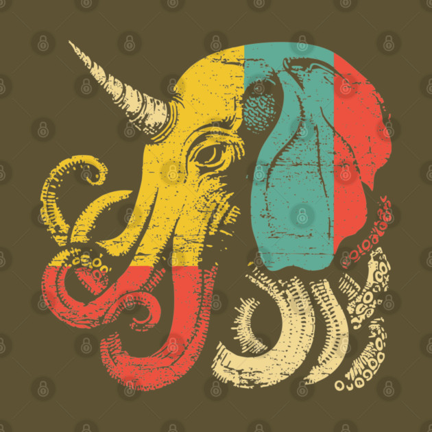 Octopus Elephant Hybrid - Retro Pop Art Cryptid Design by TuncGK