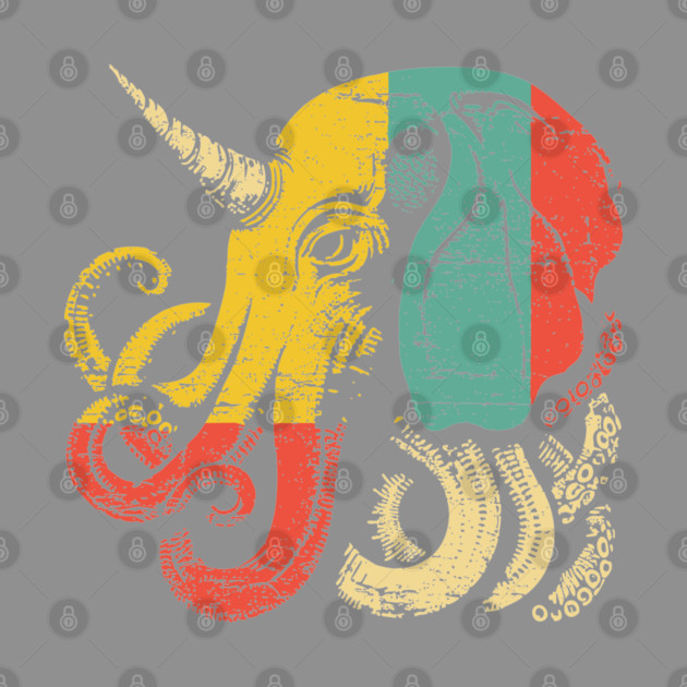 Octopus Elephant Hybrid - Retro Pop Art Cryptid Design by TuncGK