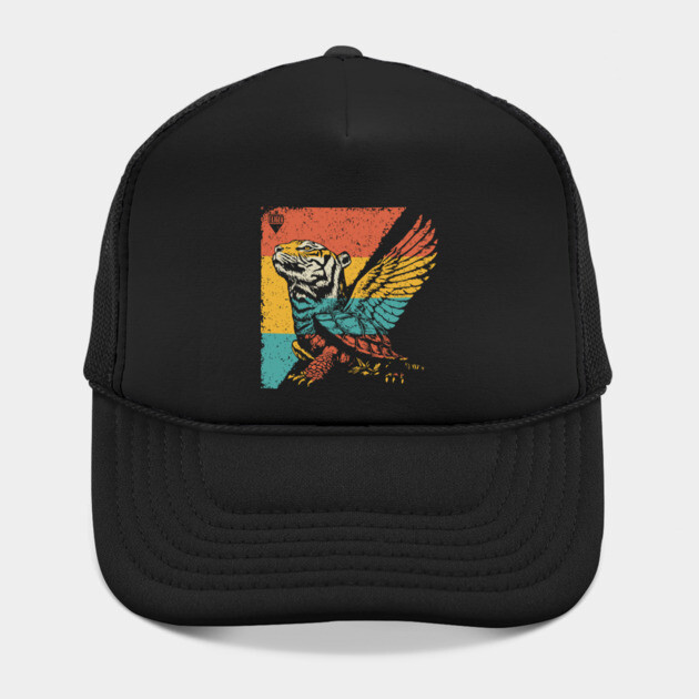 Winged Tiger Cryptid - Retro Pop Art Flying Cat Design by TuncGK
