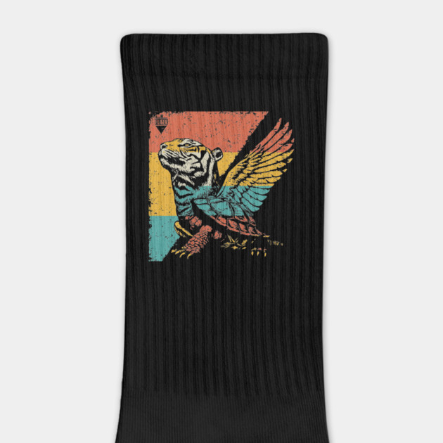 Winged Tiger Cryptid - Retro Pop Art Flying Cat Design by TuncGK