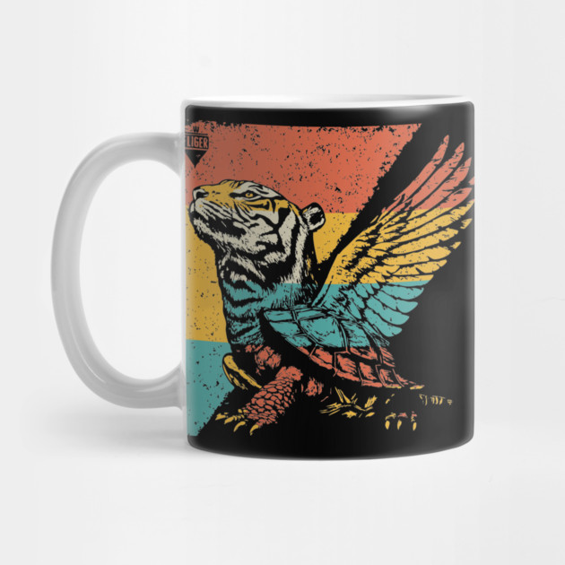 Winged Tiger Cryptid - Retro Pop Art Flying Cat Design by TuncGK