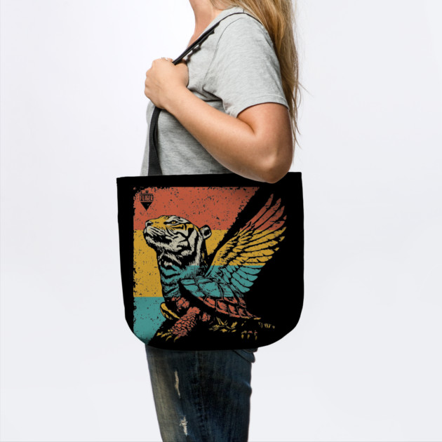 Winged Tiger Cryptid - Retro Pop Art Flying Cat Design by TuncGK