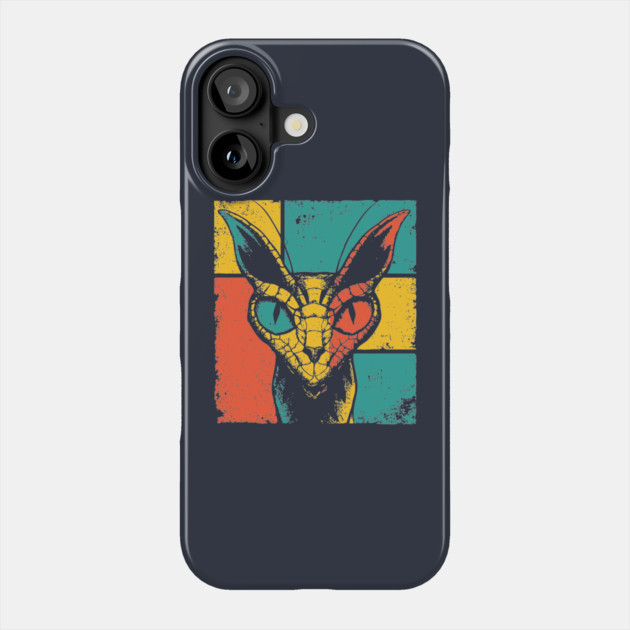 Snake Cat Hybrid Cryptid - Retro Pop Art Feline Serpent Phone Case by TuncGK