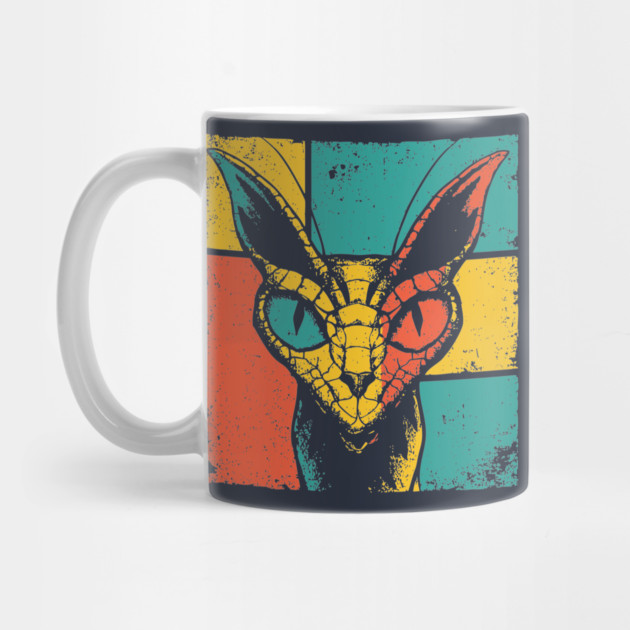 Snake Cat Hybrid Cryptid - Retro Pop Art Feline Serpent by TuncGK