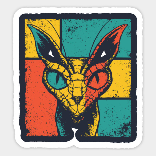 Snake Cat Hybrid Cryptid - Retro Pop Art Feline Serpent Magnet by TuncGK