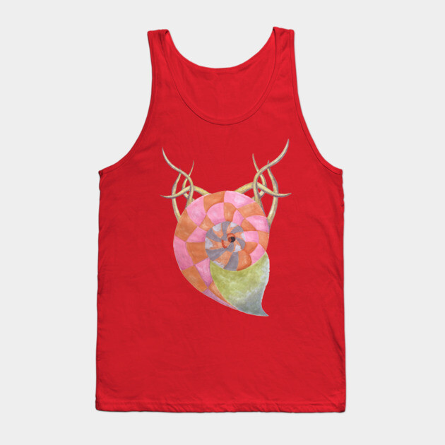 Goat Ammonite Shell Hybrid - Retro Modern Cryptid Art Tank Top by TuncGK