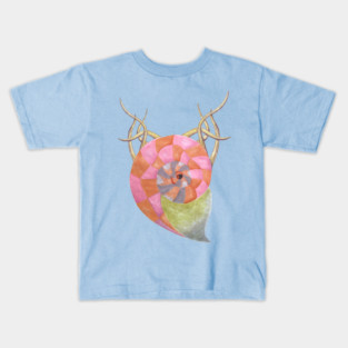 Goat Ammonite Shell Hybrid - Retro Modern Cryptid Art Kids T-Shirt