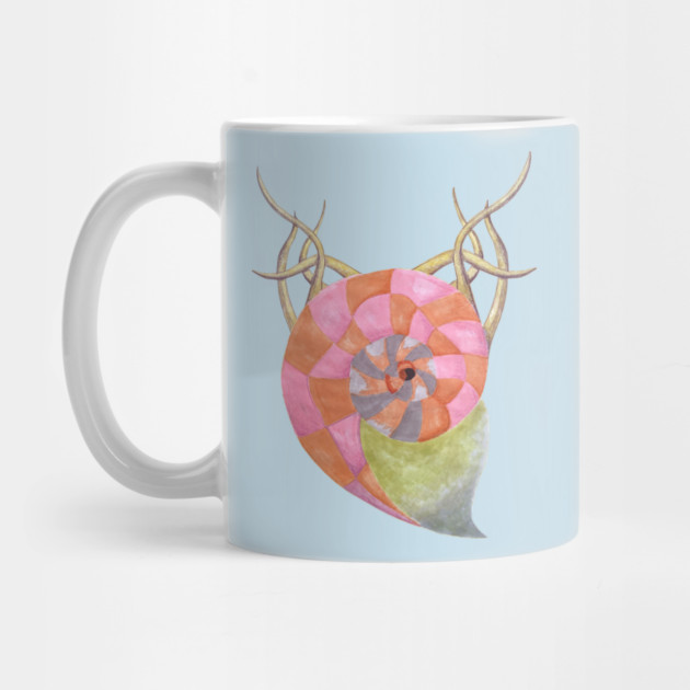 Goat Ammonite Shell Hybrid - Retro Modern Cryptid Art by TuncGK