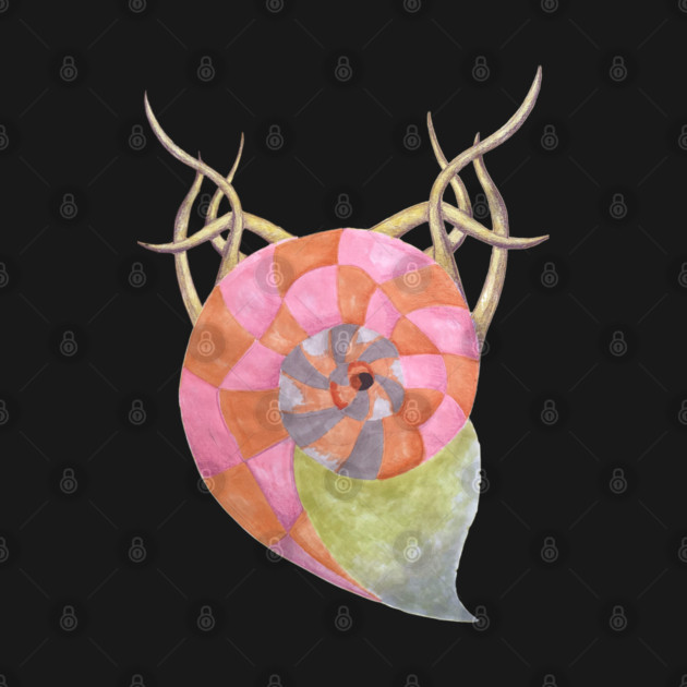 Goat Ammonite Shell Hybrid - Retro Modern Cryptid Art by TuncGK