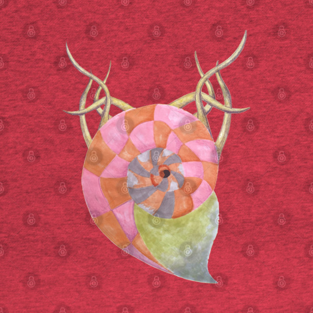 Goat Ammonite Shell Hybrid - Retro Modern Cryptid Art by TuncGK