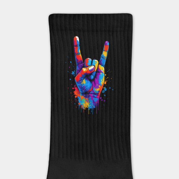 Give Life The Horns – Colorful Rock Hand Pop Art Design by Designed By Marty