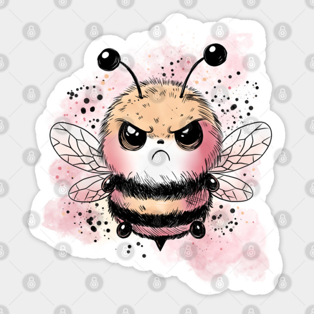 Grumpy Honeybee Sticker by H. R. Sinclair