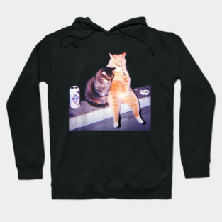 Funny Smoking Cat Cigarette Kitty Gen Z Meme Cat Lovers Hoodie