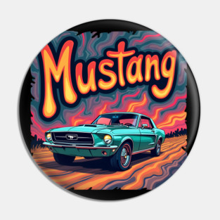 Psychedelic Mustang Pin