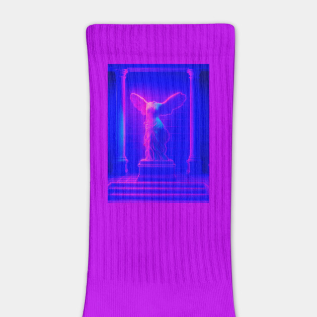 Winged Victory Samothrace Statue Neon Y2K Chillwave Temple by DonWillisJrArt