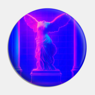 Winged Victory Samothrace Statue Neon Y2K Chillwave Temple Pin