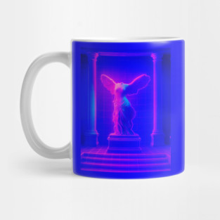 Winged Victory Samothrace Statue Neon Y2K Chillwave Temple Mug