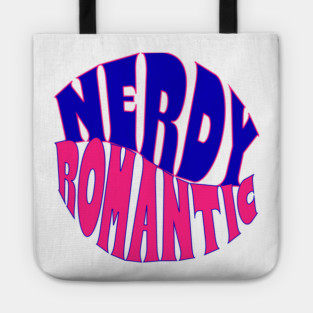 Nerdy Romantic Wave with border Tote