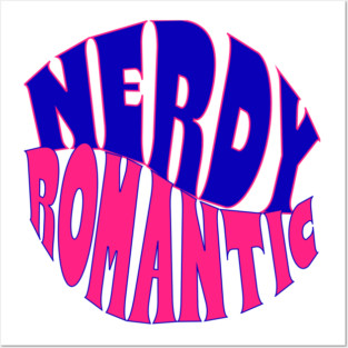 Nerdy Romantic Wave with border Posters and Art