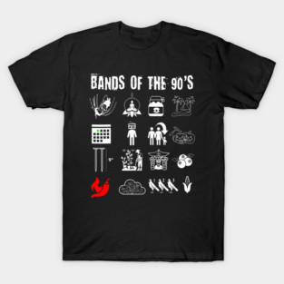 Funny Nerdy Iconic Alternative Rock Bands Of The 90s T-Shirt