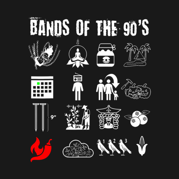 Funny Nerdy Iconic Alternative Rock Bands Of The 90s Hoodie