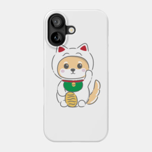 Kawaii dingo wearing lucky cat costume (maneki-neko) Phone Case