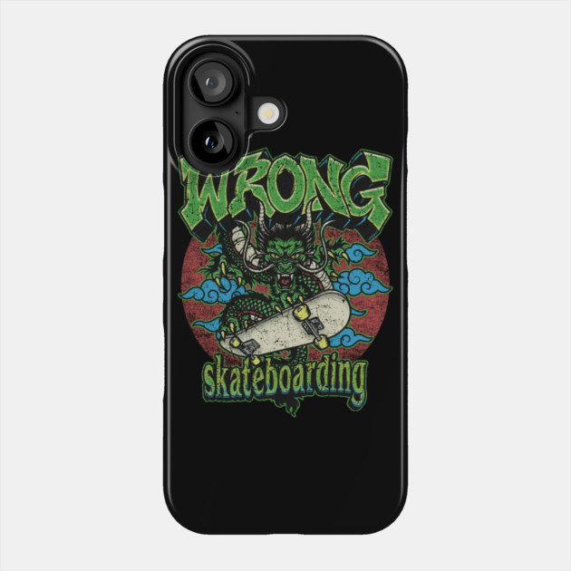 Wrong Skateboarding – Retro Dragon Skate Phone Case by Wrongteeshirt