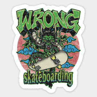 Wrong Skateboarding – Retro Dragon Skate Magnet