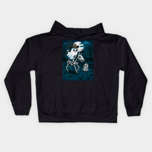 Ghost Cowboy and Skeleton Horse – Cute Spooky Western Halloween Art Kids Hoodie