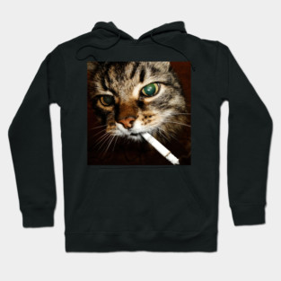 Cat Smoking Cigarette Hoodie