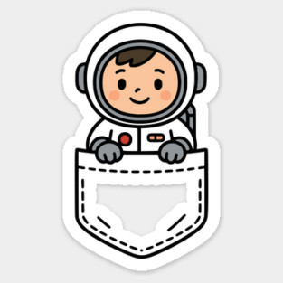Funny Boy Astronaut Pocket Pal Cute Space Explorer Sticker