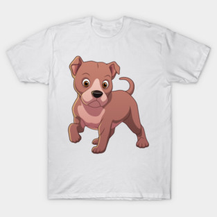 Little Pitbull Dog Cartoon T-Shirt