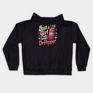 Just a Girl Who Loves Dr Pepper – Cute Pink Soda Lover Design Kids Hoodie
