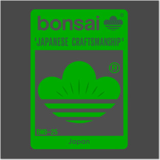 Bonsai Japanese Crest Logo　Green × dark gray Posters and Art